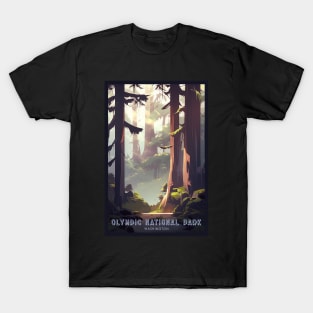Olympic National Park Travel Poster T-Shirt